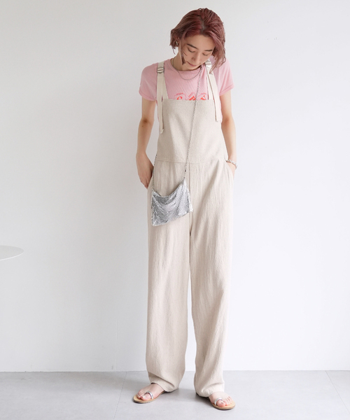 SLOBE citron.(スローブシトロン)の「SLOBE citron. バックルサロペット(サロペット/オーバーオール・レディース・ブラック/アイボリー・FREE)」の21枚目の写真