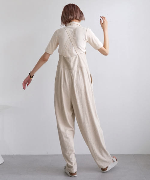 SLOBE citron.(スローブシトロン)の「SLOBE citron. バックルサロペット(サロペット/オーバーオール・レディース・ブラック/アイボリー・FREE)」の10枚目の写真