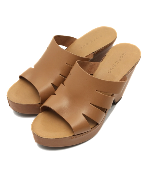 ROSE BUD（ローズバッド）の「(ROSE BUD)レザーサボサンダル（サンダル・レディース・ブラック/ベージュ系その他・36/37/35/38/39）」の2枚目の写真