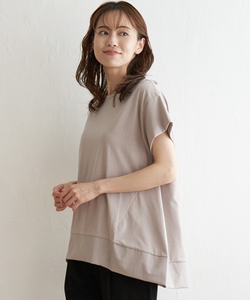 ikka(イッカ)の「Aライン裾切り替えカットソー(Tシャツ/カットソー・レディース・ベージュ/ブラック/パープル系その他/ブルー系その他・S/L/M)」の21枚目の写真