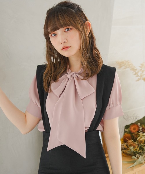 moulis'(ムーリス)の「2WAYシンプルボウタイブラウス(シャツ/ブラウス・レディース・ベージュ/ホワイト/ベビーピンク・MEDIUM/LARGE)」の3枚目の写真