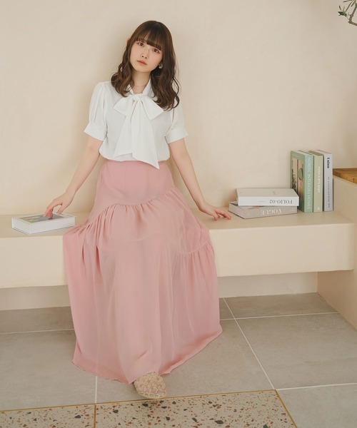 moulis'(ムーリス)の「2WAYシンプルボウタイブラウス(シャツ/ブラウス・レディース・ベージュ/ホワイト/ベビーピンク・MEDIUM/LARGE)」の12枚目の写真