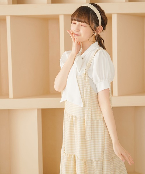 moulis'(ムーリス)の「2WAYシンプルボウタイブラウス(シャツ/ブラウス・レディース・ベージュ/ホワイト/ベビーピンク・MEDIUM/LARGE)」の9枚目の写真