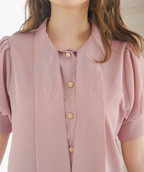 moulis'(ムーリス)の「2WAYシンプルボウタイブラウス(シャツ/ブラウス・レディース・ベージュ/ホワイト/ベビーピンク・MEDIUM/LARGE)」の11枚目の写真