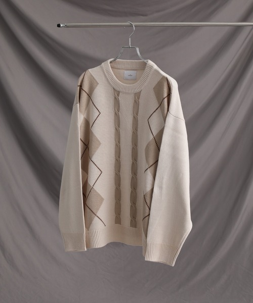 welise」 ニットカーディガン L アイボリー メンズ welise