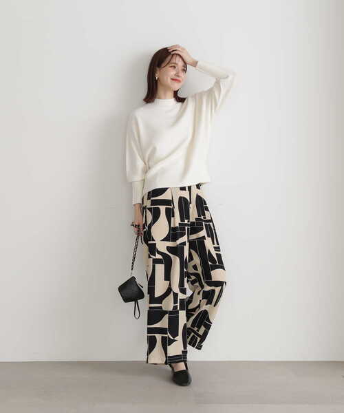 N.(N. Natural Beauty Basic)(エヌエヌナチュラルビューティーベーシック)の「◆キカ柄リラックスストレートパンツ(その他パンツ・レディース・ブルー/モカ・MEDIUM)」の20枚目の写真