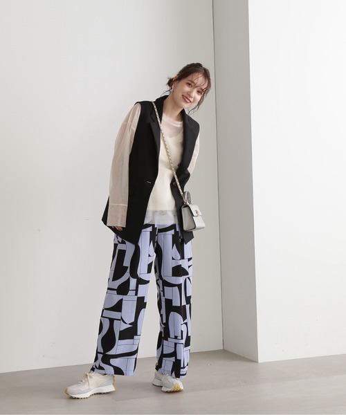 N.(N. Natural Beauty Basic)(エヌエヌナチュラルビューティーベーシック)の「◆キカ柄リラックスストレートパンツ(その他パンツ・レディース・ブルー/モカ・MEDIUM)」の18枚目の写真