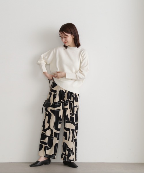 N.(N. Natural Beauty Basic)(エヌエヌナチュラルビューティーベーシック)の「◆キカ柄リラックスストレートパンツ(その他パンツ・レディース・ブルー/モカ・MEDIUM)」の8枚目の写真