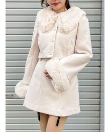 EATME | フェイクファーカラーショートジャケット（セットアップ可能）(セットアップ)