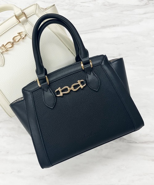 dazzlin（ダズリン）の「dazzlin/ダズリン　シュリンク/スムース ビット金具２wayハンド（ハンドバッグ・レディース・グリーン/ボルドー/ベージュ系その他/ベージュ/ローズ/ブラウン/ブラック/ブルーグレー/アイボリー・FREE）」の3枚目の写真