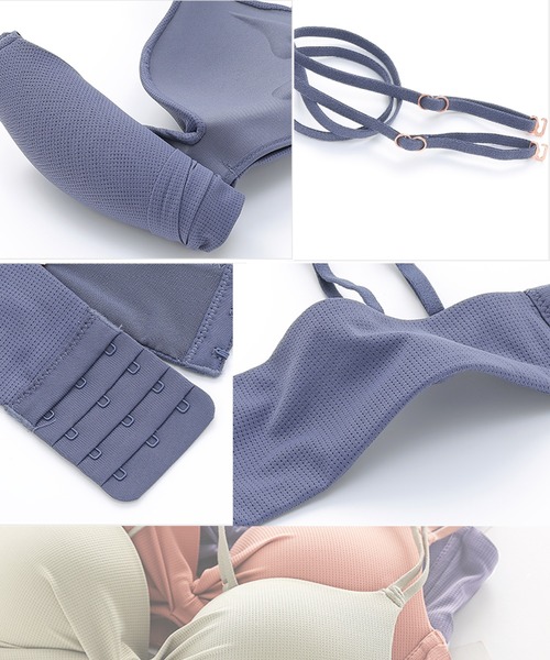 MOLUTOCHIARA(モルトキアラ)の「4color パステルカラー ノンワイヤーブラ 単品(ブラジャー・レディース・ピンク/グリーン/ブルー/ブラック・MEDIUM/LARGE/SMALL/X-LARGE)」の14枚目の写真