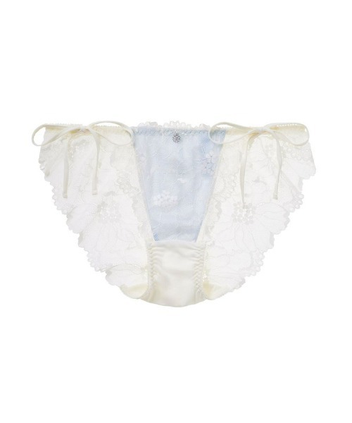 tutuanna（チュチュアンナ）の「ショーツレディース [特盛ブラ]シャルマンノワールヒモショーツ（ショーツ・レディース・オフホワイト/ピンク/ブラック/パープル系その他/ピンク系その他/オレンジ/ネイビー/サンドベージュ/ラベンダー/グレイッシュブルー/ダークグリーン/グリーン/ライトグレー/エンジ/コーラルピンク/イエロー/クリーム/ブルー系その他/ミント/黄土色系1/ダークブルー/セージグリーン/ローズ/マスタード/ダークグリーン系1/ダークパープル/ダークブラック/グリーン系4/ピンク系その他7/サーモンピンク/グリーン系5/ホワイト×ネイビー/グリーン系6/レッド系その他6/ホワイト×ブルー・M/L）」の3枚目の写真