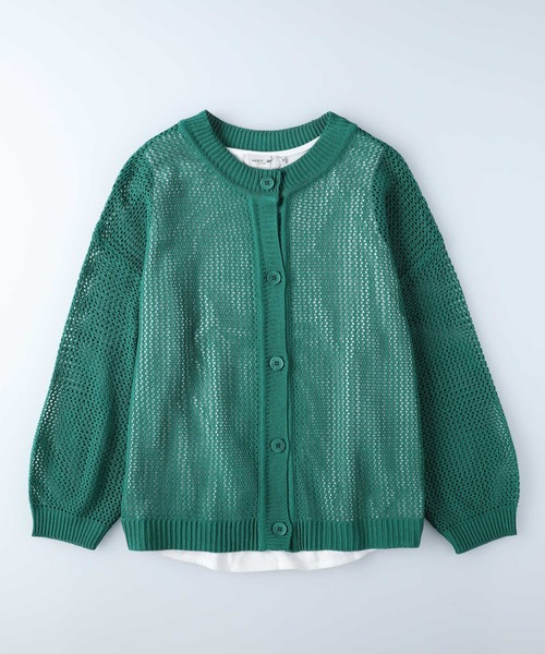 BACK NUMBER(バックナンバー)の「【BACK NUMBER】透かし編みカーディガン(カーディガン/ボレロ・レディース・レンガ/グリーン/オフホワイト・L/M)」の17枚目の写真