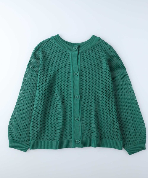 BACK NUMBER(バックナンバー)の「【BACK NUMBER】透かし編みカーディガン(カーディガン/ボレロ・レディース・レンガ/グリーン/オフホワイト・L/M)」の20枚目の写真