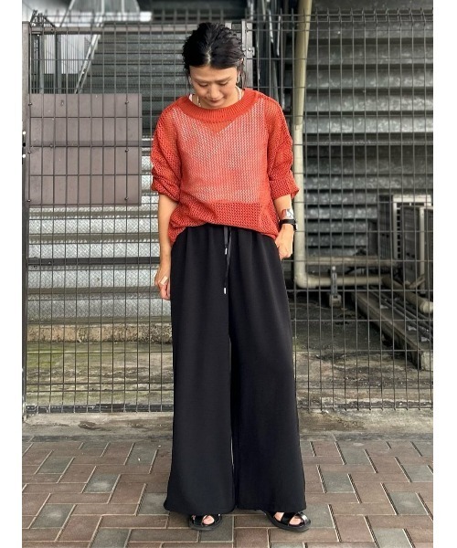 BACK NUMBER(バックナンバー)の「【BACK NUMBER】透かし編みカーディガン(カーディガン/ボレロ・レディース・レンガ/グリーン/オフホワイト・L/M)」の10枚目の写真