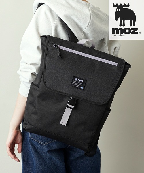 moz（モズ）の「【WEB限定】moz(モズ) B4サイズ収納可 軽量 ポケット 沢山 背面メッシュ 可愛い 見た目 の 機能的 リュック ZZEI-12（ショルダーバッグ・レディース・ブラック/ブラック×パープル/ブラック×レッド・ONE SIZE）」の2枚目の写真