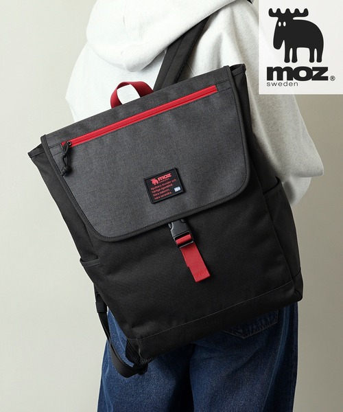 moz（モズ）の「【WEB限定】moz(モズ) B4サイズ収納可 軽量 ポケット 沢山 背面メッシュ 可愛い 見た目 の 機能的 リュック ZZEI-12（ショルダーバッグ・レディース・ブラック/ブラック×パープル/ブラック×レッド・ONE SIZE）」の3枚目の写真