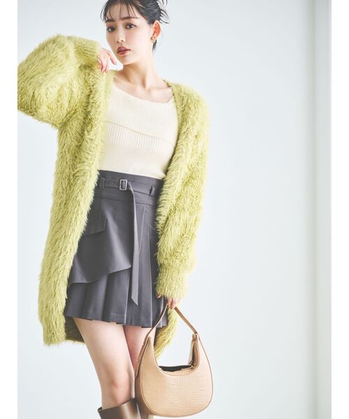 dazzlin(ダズリン)の「ワンショルアンバランスボタンニットトップス(ニット/セーター・レディース・オフホワイト/ピンク/ブラック/ネイビー・FREE)」の10枚目の写真