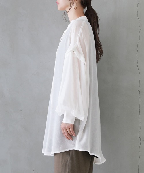 osharewalker（オシャレウォーカー）の「【廃盤】『シアーボイル2WAYシャツ』（シャツ/ブラウス・レディース・キャメル/ブラック/オフホワイト・FREE）」の19枚目の写真