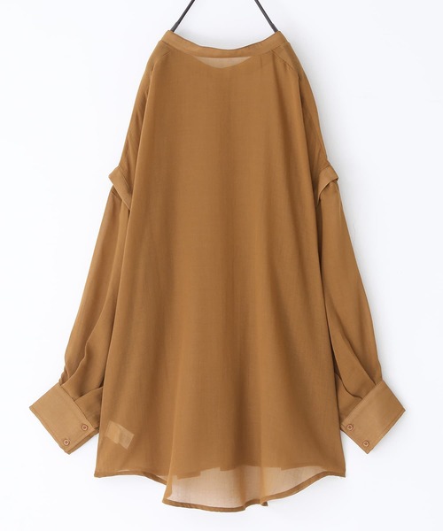 osharewalker（オシャレウォーカー）の「【廃盤】『シアーボイル2WAYシャツ』（シャツ/ブラウス・レディース・キャメル/ブラック/オフホワイト・FREE）」の16枚目の写真