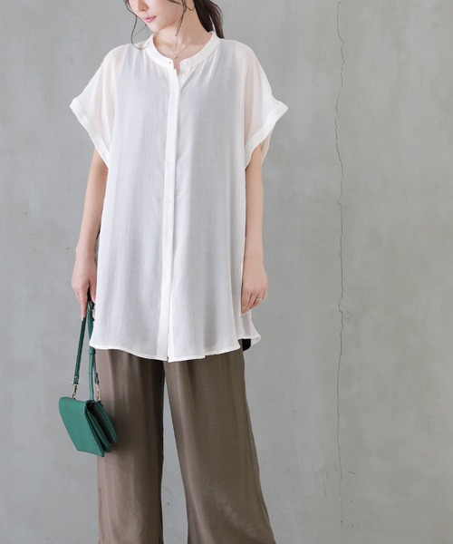 osharewalker（オシャレウォーカー）の「【廃盤】『シアーボイル2WAYシャツ』（シャツ/ブラウス・レディース・キャメル/ブラック/オフホワイト・FREE）」の22枚目の写真