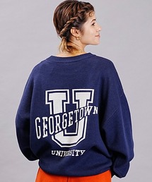 DISCUS ATHLETIC/ディスカスアスレチック ニット/セーター オーバーサイズ カレッジロゴ 3487-8782