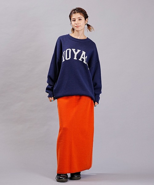 DISCUS ATHLETIC(ディスカス アスレチック)の「DISCUS ATHLETIC/ディスカスアスレチック ニット/セーター オーバーサイズ カレッジロゴ 3487-8782(ニット/セーター・レディース・ネイビー/アイボリー・FREE)」の6枚目の写真