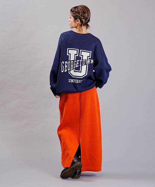 DISCUS ATHLETIC(ディスカス アスレチック)の「DISCUS ATHLETIC/ディスカスアスレチック ニット/セーター オーバーサイズ カレッジロゴ 3487-8782(ニット/セーター・レディース・ネイビー/アイボリー・FREE)」の7枚目の写真