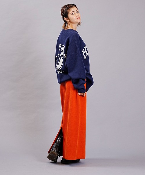 DISCUS ATHLETIC(ディスカス アスレチック)の「DISCUS ATHLETIC/ディスカスアスレチック ニット/セーター オーバーサイズ カレッジロゴ 3487-8782(ニット/セーター・レディース・ネイビー/アイボリー・FREE)」の8枚目の写真