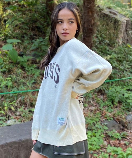 DISCUS ATHLETIC(ディスカス アスレチック)の「DISCUS ATHLETIC/ディスカスアスレチック ニット/セーター オーバーサイズ カレッジロゴ 3487-8782(ニット/セーター・レディース・ネイビー/アイボリー・FREE)」の13枚目の写真