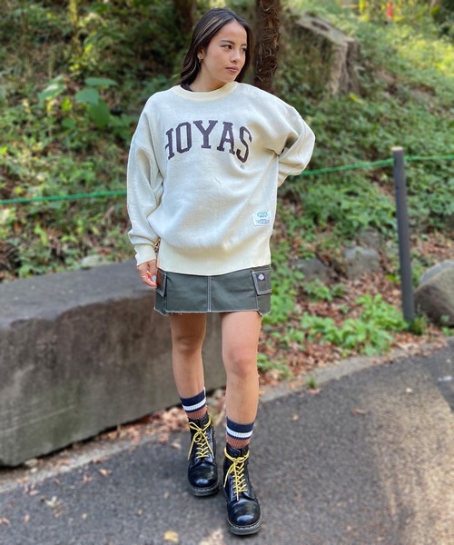 DISCUS ATHLETIC(ディスカス アスレチック)の「DISCUS ATHLETIC/ディスカスアスレチック ニット/セーター オーバーサイズ カレッジロゴ 3487-8782(ニット/セーター・レディース・ネイビー/アイボリー・FREE)」の14枚目の写真