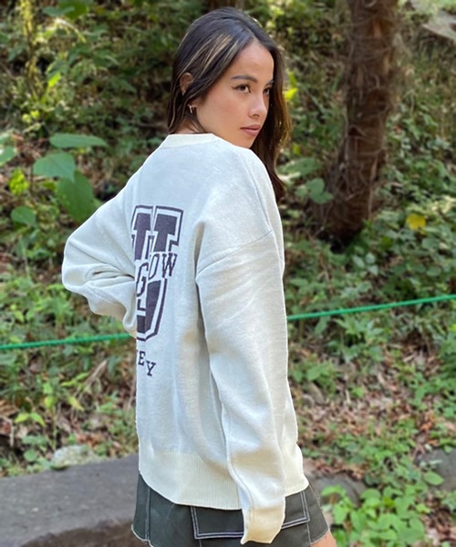 DISCUS ATHLETIC(ディスカス アスレチック)の「DISCUS ATHLETIC/ディスカスアスレチック ニット/セーター オーバーサイズ カレッジロゴ 3487-8782(ニット/セーター・レディース・ネイビー/アイボリー・FREE)」の11枚目の写真