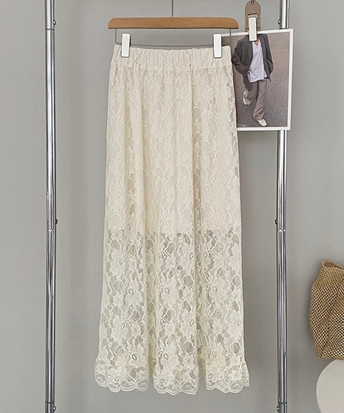 BANICO(バニコ)の「【BANICO】透け感 花柄レーススカート (SS)(スカート・レディース・ベージュ・LARGE/MEDIUM)」の20枚目の写真