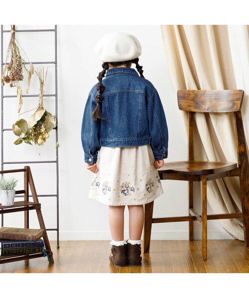 Seraph（セラフ）の「パフスリーブジージャン（デニムジャケット・キッズ・ブルー/ネイビー・110/90/140/95/120/80/130/100）」の4枚目の写真