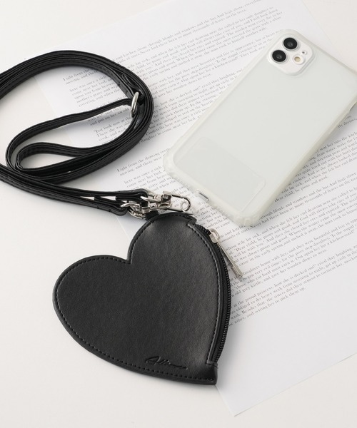 ALTROSE（アルトローズ）の「ストラップ ハート ポーチ 合皮 スマホ