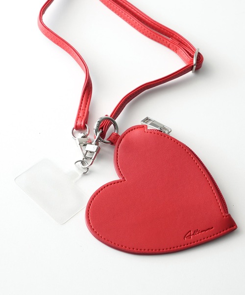 ハートアカウント ALTROSE（アルトローズ）の「ストラップ ハート ポーチ 合皮 スマホ