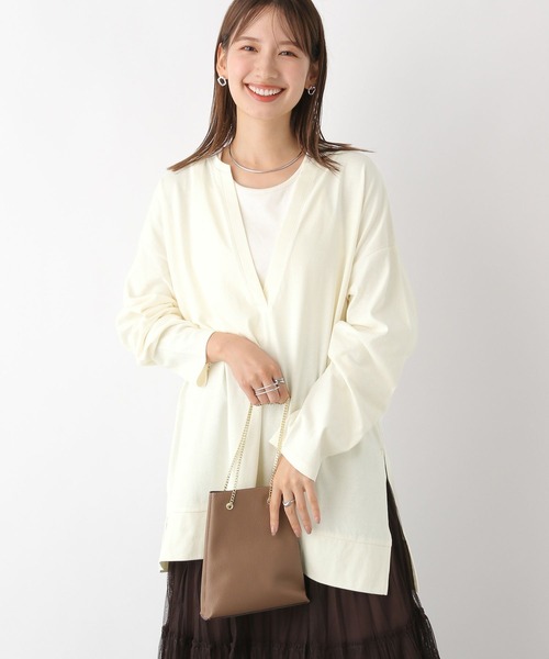 LEPSIM(レプシィム)の「深スリットプルオーバー 964570(Tシャツ/カットソー・レディース・アイボリー/ブラウン/グレー・FREE)」の4枚目の写真