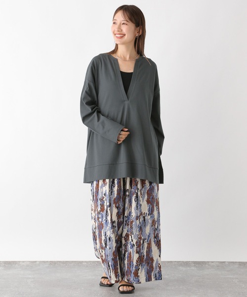 LEPSIM(レプシィム)の「深スリットプルオーバー 964570(Tシャツ/カットソー・レディース・アイボリー/ブラウン/グレー・FREE)」の13枚目の写真