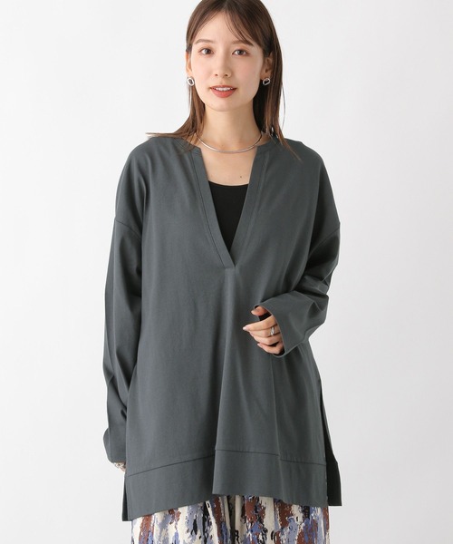 LEPSIM(レプシィム)の「深スリットプルオーバー 964570(Tシャツ/カットソー・レディース・アイボリー/ブラウン/グレー・FREE)」の11枚目の写真