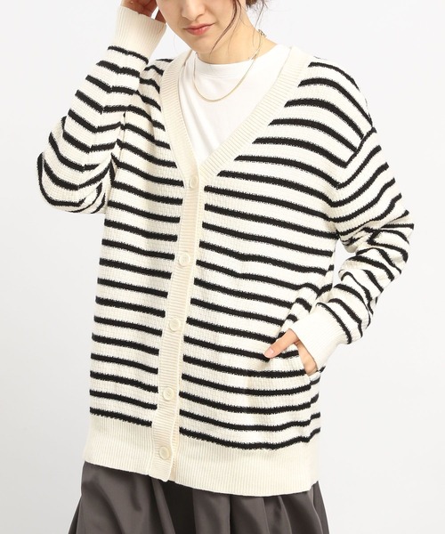 GLOBAL WORK Smile Seed Store（グローバルワーク スマイルシードストア）の「編み柄カーディガン/175927（カーディガン/ボレロ・レディース・グレー/アイボリー/グリーン/杢グレー・SMALL/MEDIUM/LARGE）」の4枚目の写真