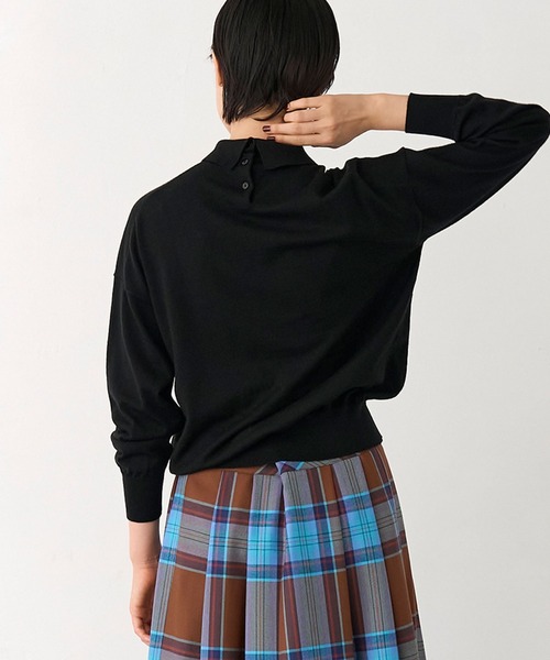 LA MARINE FRANCAISE（マリン フランセーズ）の「襟付ニットプルオーバー（ニット/セーター・レディース・ブルー/ブラック/ブラウン・FREE）」の6枚目の写真