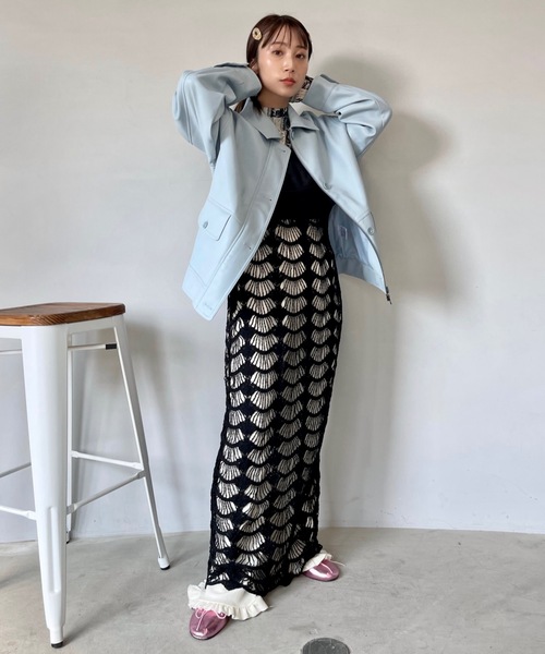 SANSeLF  カラーフェイクレザージャケット SANSeLF（サンセルフ）の「カラーフェイクレザージャケット