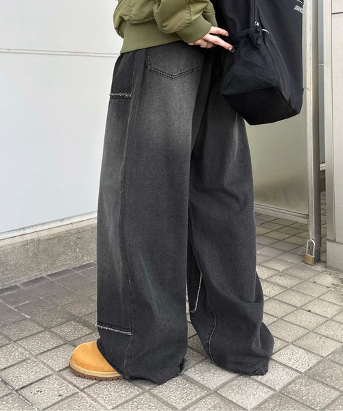 sedacle（セダクル）の「フリンジダブルニーデニム（デニムパンツ・メンズ・ブラック/カーキ/インディゴブルー・SMALL/MEDIUM/LARGE）」の5枚目の写真