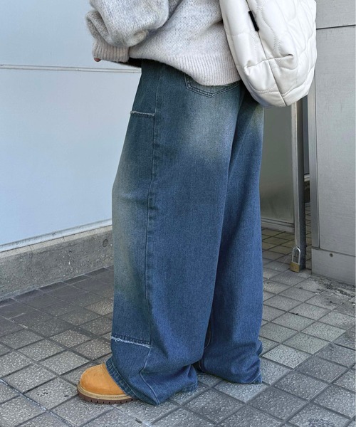 sedacle（セダクル）の「フリンジダブルニーデニム（デニムパンツ・メンズ・ブラック/カーキ/インディゴブルー・SMALL/MEDIUM/LARGE）」の21枚目の写真
