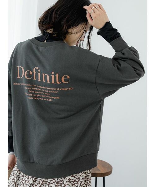 Samansa Mos2 blue(サマンサモスモスブルー)の「プリント裏毛プルオーバー(Tシャツ/カットソー・レディース・オフホワイト/グリーン/ブルー/チャコールグレー/ライトベージュ・F)」の2枚目の写真