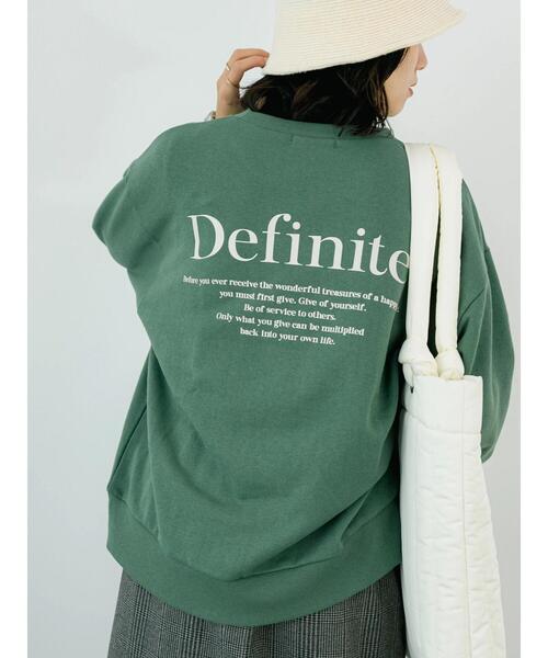 Samansa Mos2 blue(サマンサモスモスブルー)の「プリント裏毛プルオーバー(Tシャツ/カットソー・レディース・オフホワイト/グリーン/ブルー/チャコールグレー/ライトベージュ・F)」の4枚目の写真