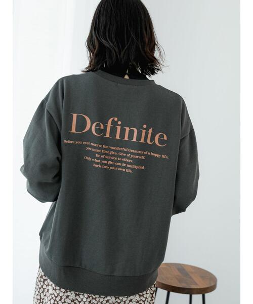 Samansa Mos2 blue(サマンサモスモスブルー)の「プリント裏毛プルオーバー(Tシャツ/カットソー・レディース・オフホワイト/グリーン/ブルー/チャコールグレー/ライトベージュ・F)」の6枚目の写真