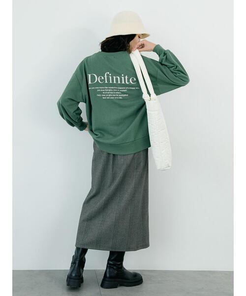 Samansa Mos2 blue(サマンサモスモスブルー)の「プリント裏毛プルオーバー(Tシャツ/カットソー・レディース・オフホワイト/グリーン/ブルー/チャコールグレー/ライトベージュ・F)」の13枚目の写真