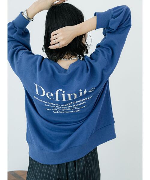 Samansa Mos2 blue(サマンサモスモスブルー)の「プリント裏毛プルオーバー(Tシャツ/カットソー・レディース・オフホワイト/グリーン/ブルー/チャコールグレー/ライトベージュ・F)」の15枚目の写真