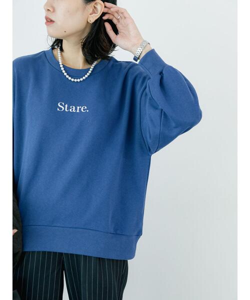 Samansa Mos2 blue(サマンサモスモスブルー)の「プリント裏毛プルオーバー(Tシャツ/カットソー・レディース・オフホワイト/グリーン/ブルー/チャコールグレー/ライトベージュ・F)」の17枚目の写真